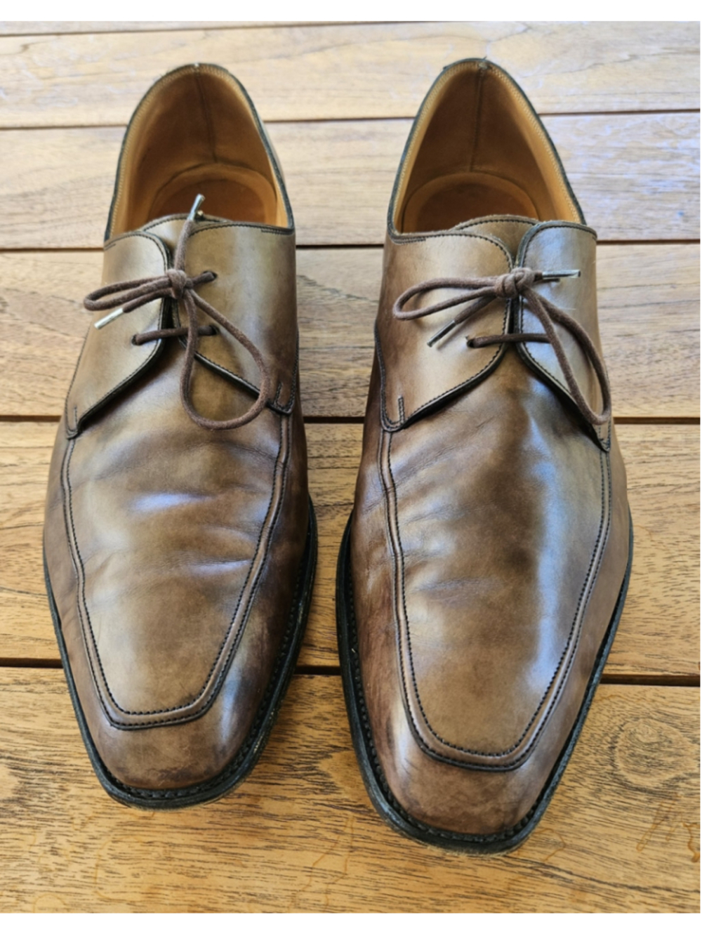 John Lobb Oakham 2-Eyelet Derby Museum Calf Brown Shoes Sz 10 1/2 EE